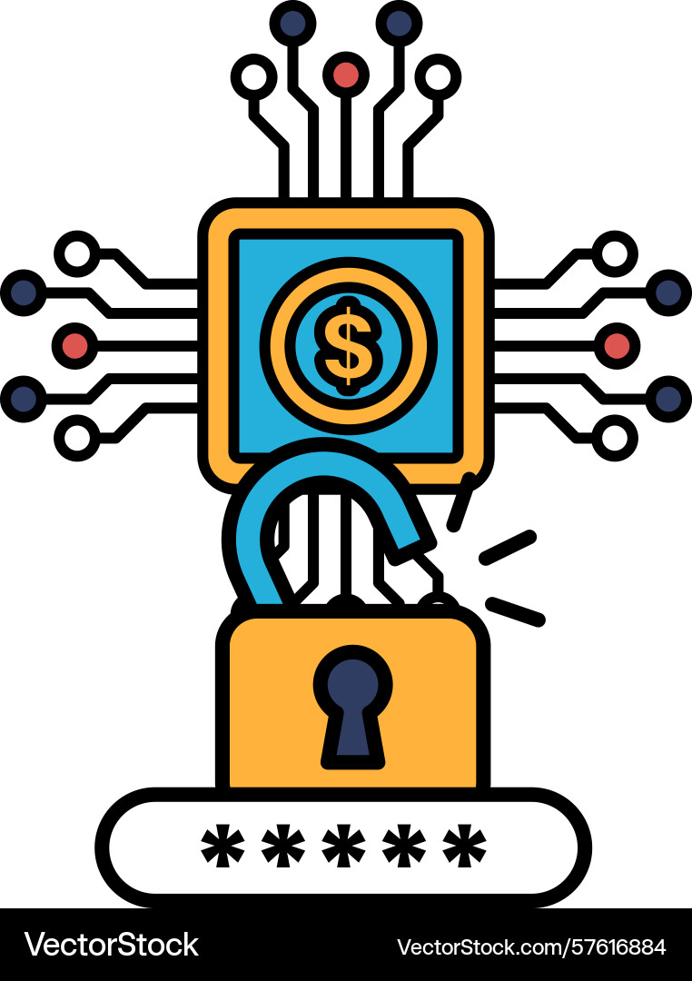A computer with key on it and dollar sign A computer with key on it and dollar sign Vector Image