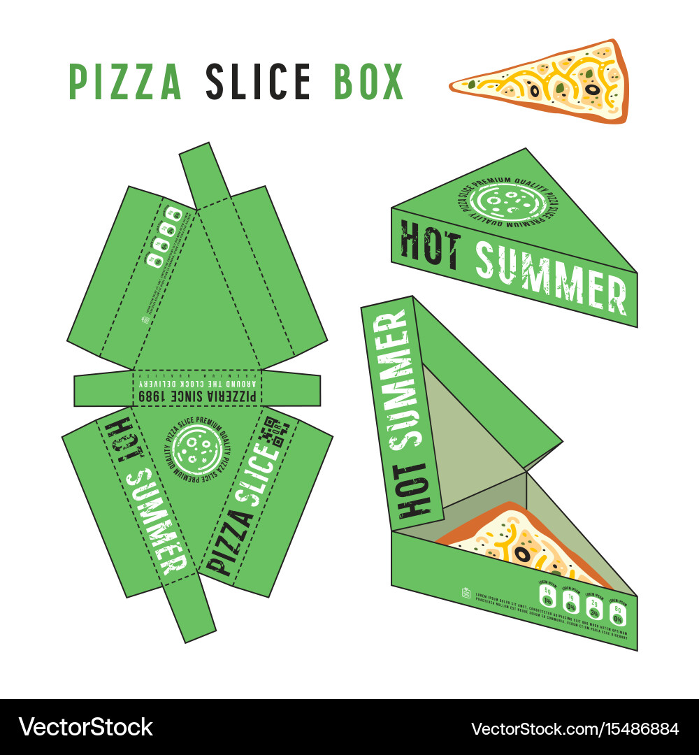 Design of box for pizza slice Vector Image