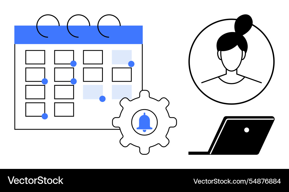Efficient time management with online scheduling vector image
