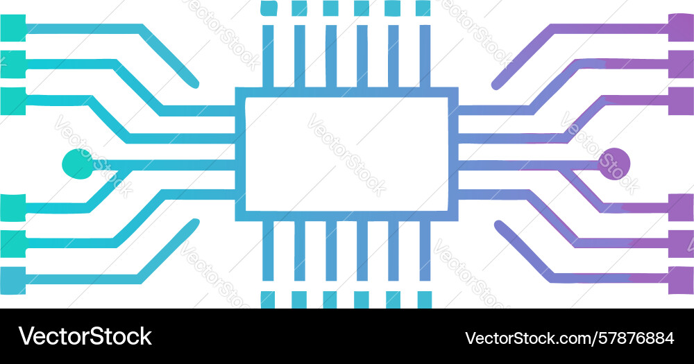 High-tech microchip modern processor Vector Image