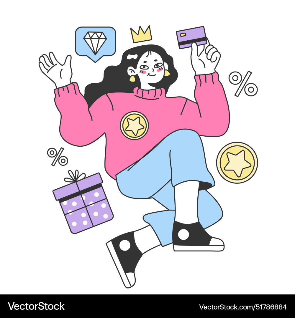 Membership program with rewards offers Royalty Free Vector