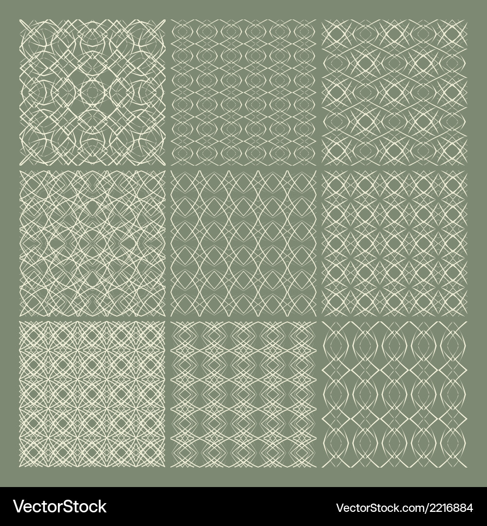 Set of 9 seamless patterns vector image