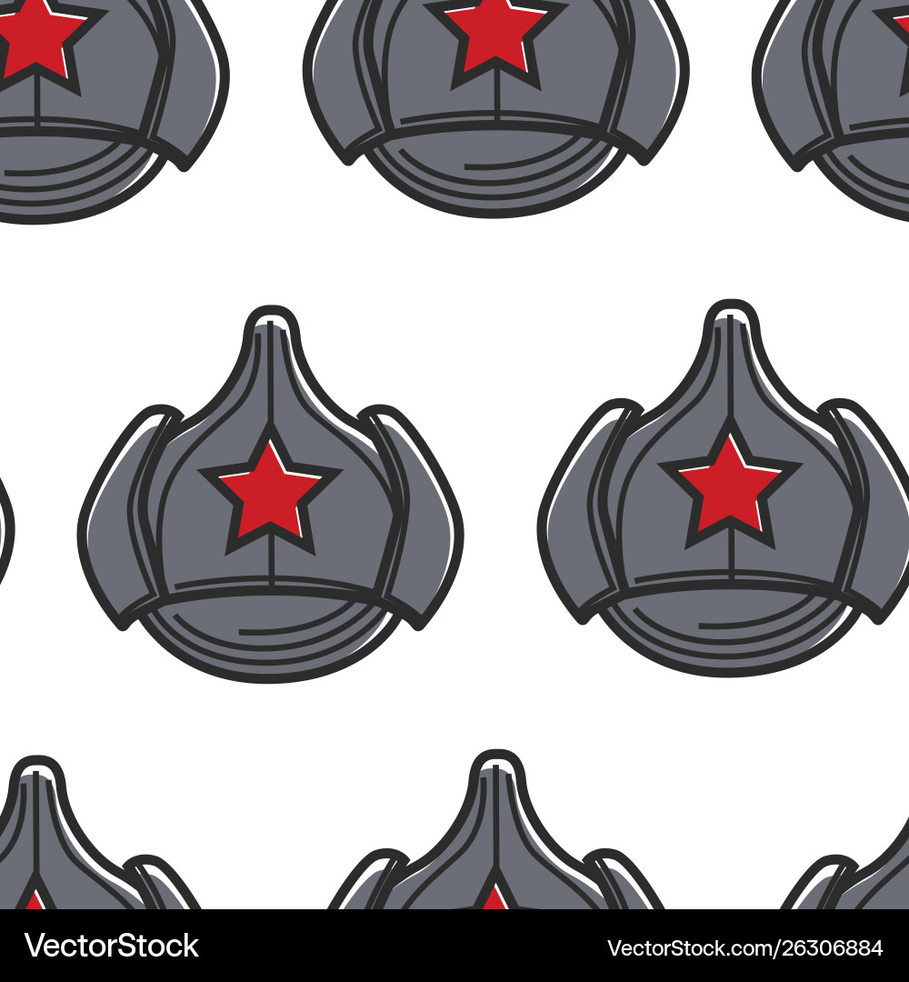 Ussr army hat with red star retro headdress Ussr army hat with red star retro headdress vector image