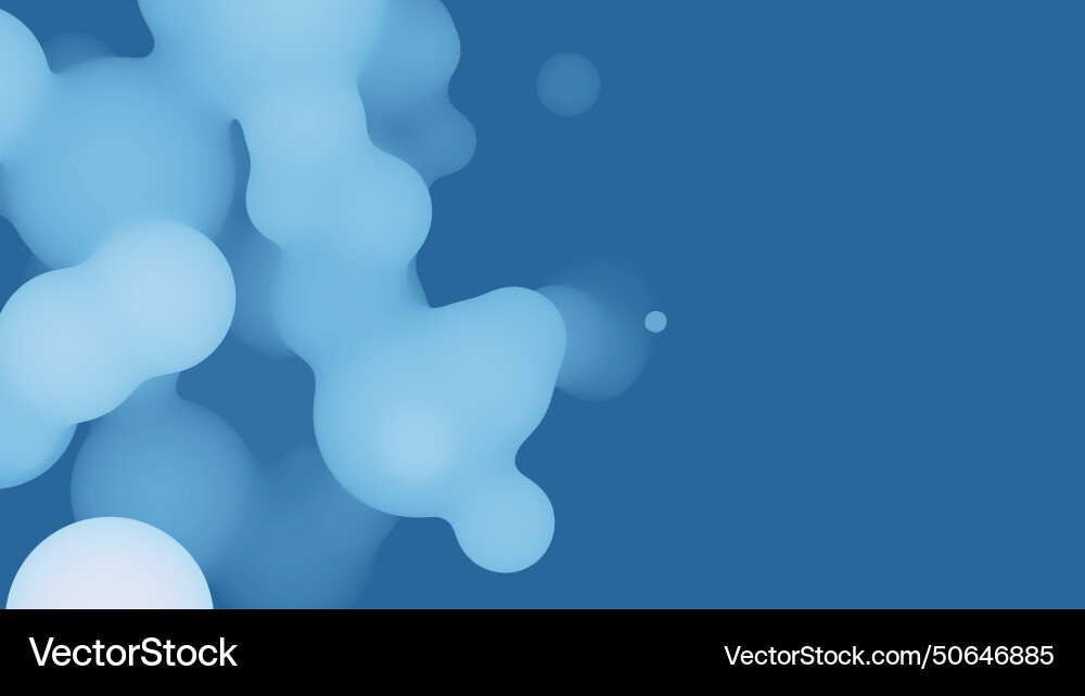 Abstract 3d fluid metaball shape with bluish balls Abstract 3d fluid metaball shape with bluish balls vector image