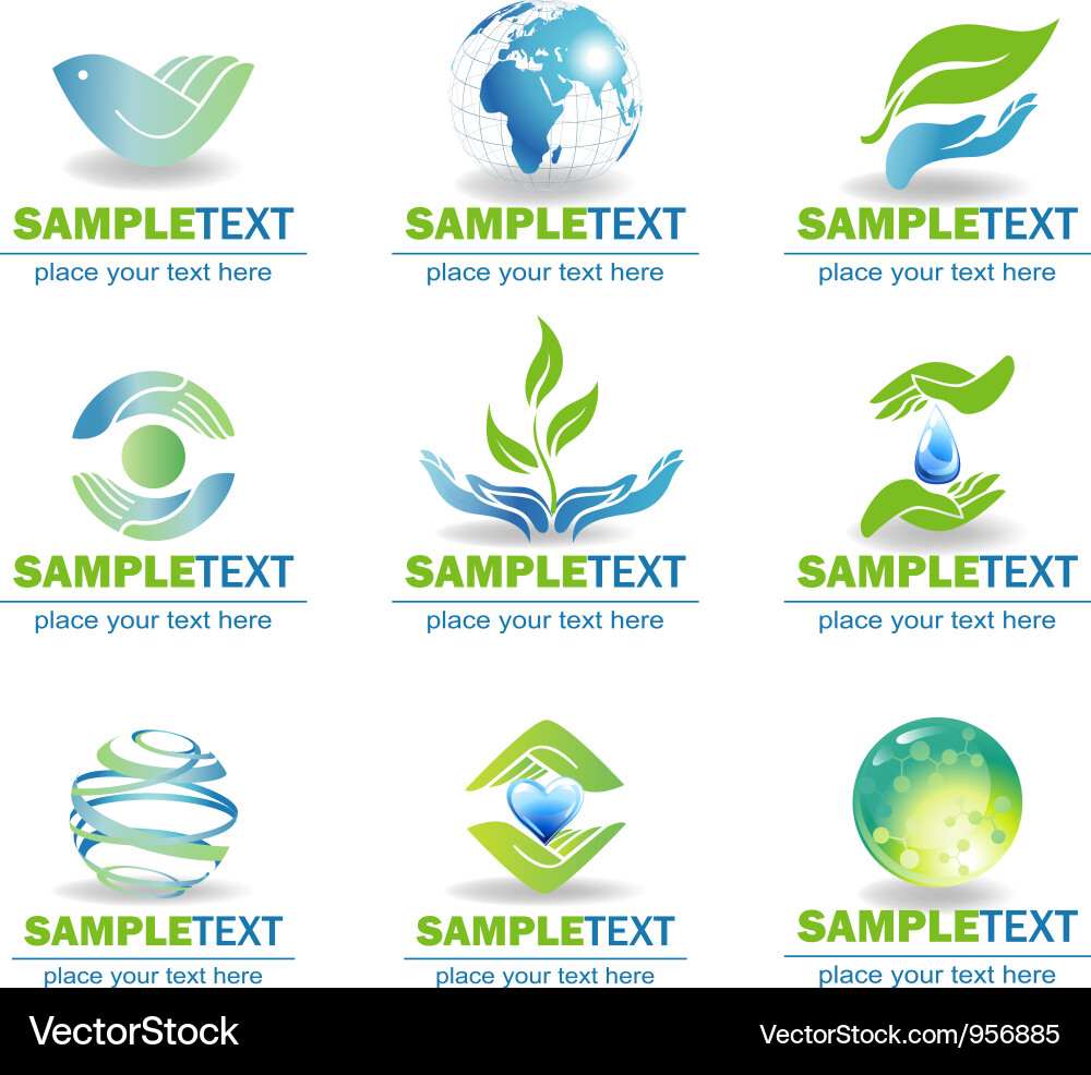 Eco Elements - Natural Icons Vector Image