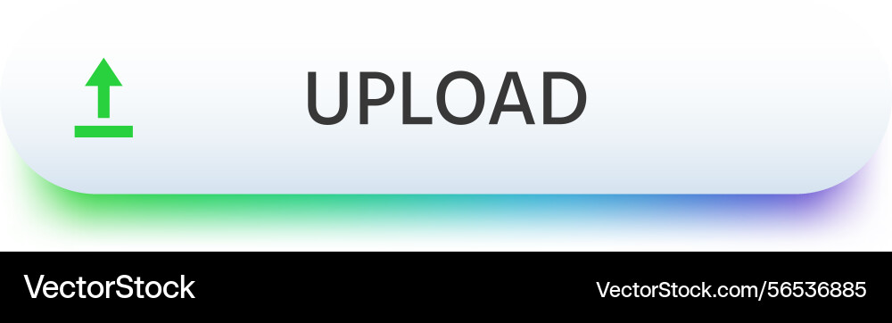 Green upload icon with a gradient bar Green upload icon with a gradient bar vector image