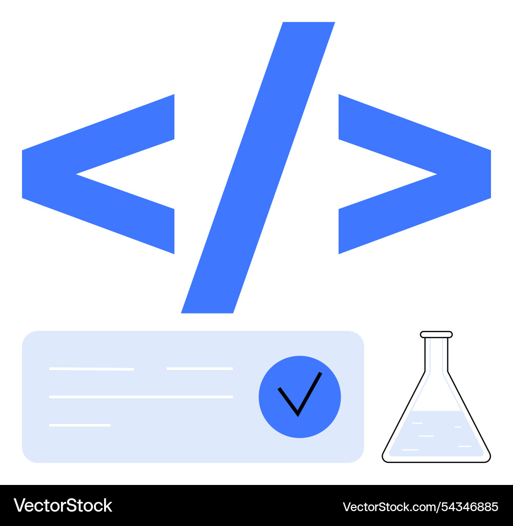 Html-Codesymbol mit verifiziertem Prüfzeichen Html-Codesymbol mit verifiziertem Prüfzeichen vektorbild