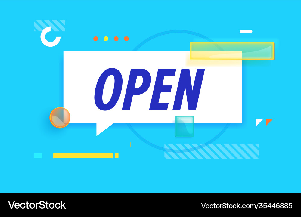 Open in design banner template for web Open in design banner template for web vector image