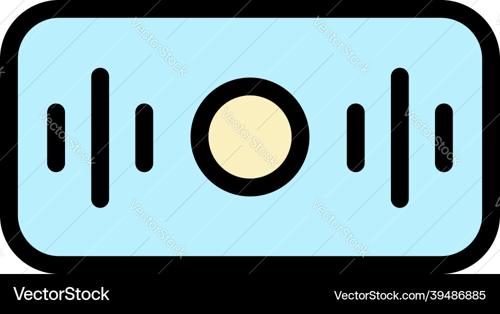 Rectangular smart speaker icon color outline Rectangular smart speaker icon color outline Vector Image