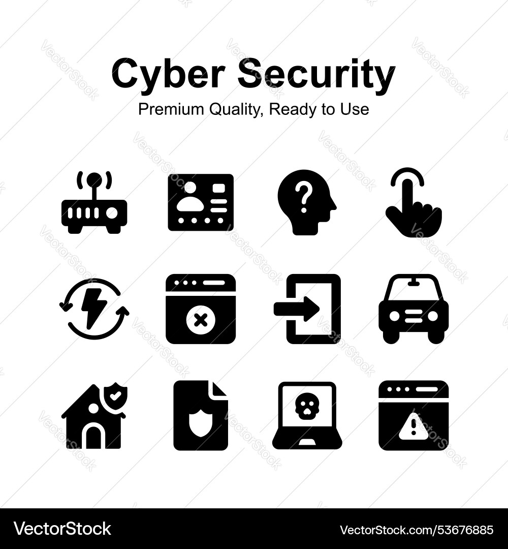 Visually appealing cyber security icons design Visually appealing cyber security icons design vector image