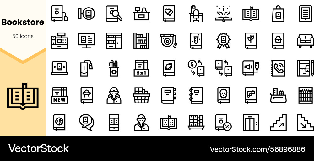 A collection of minimalistic icons representing A collection of minimalistic icons representing vector image