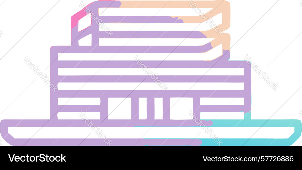 Abstract stack of books icon with gradient colors vector image