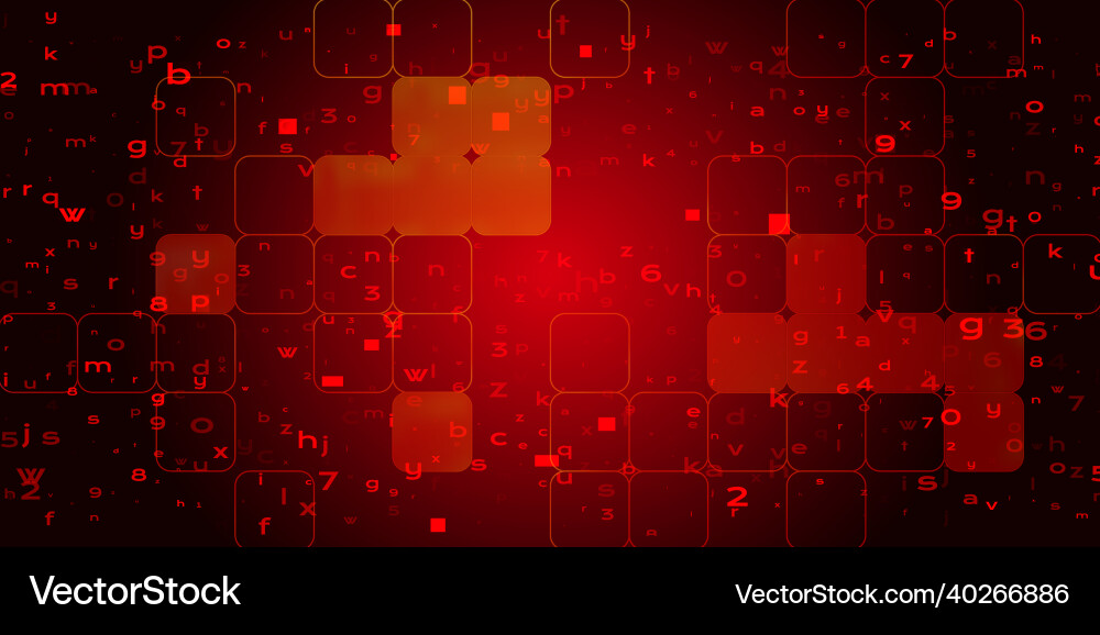 Abstract technology binary code red background vector image