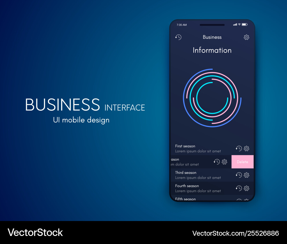 Analytics Mobile App UI vector image