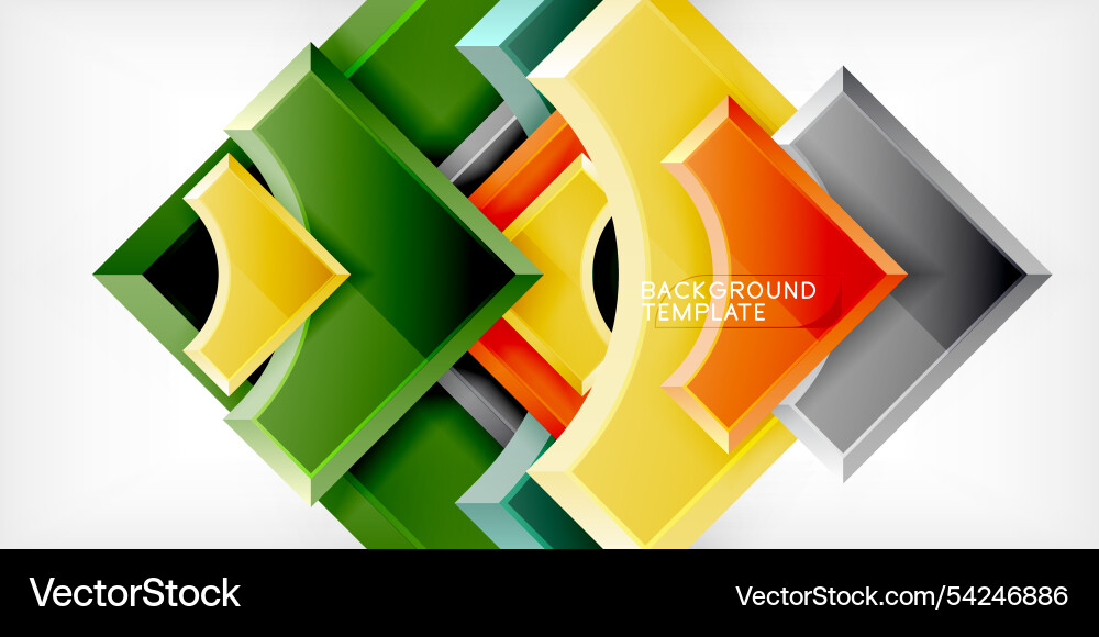 Arrow with round elements color geometric shapes vector image
