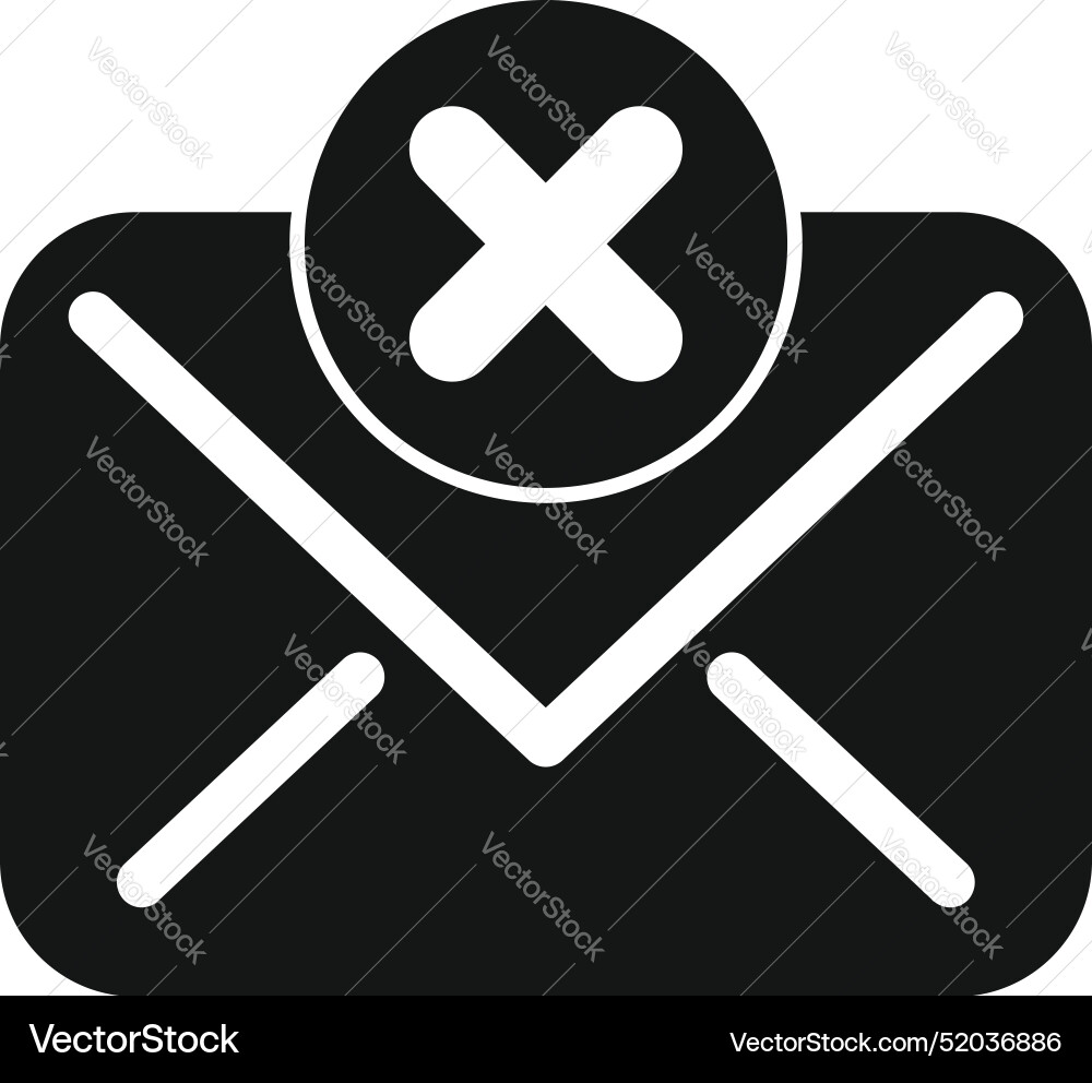 Black envelope icon showing delete message Vector Image