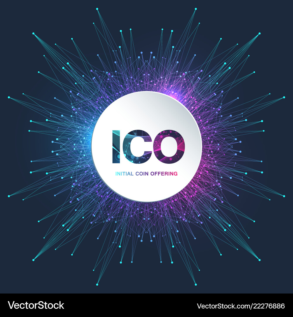 Blockchain ICO Background – Royalty-Free Vector | VectorStock