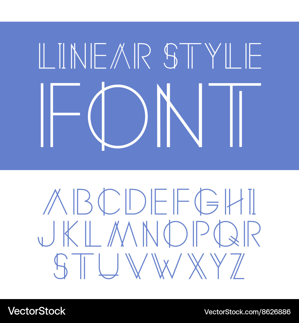 Clean Line Alphabet vector image