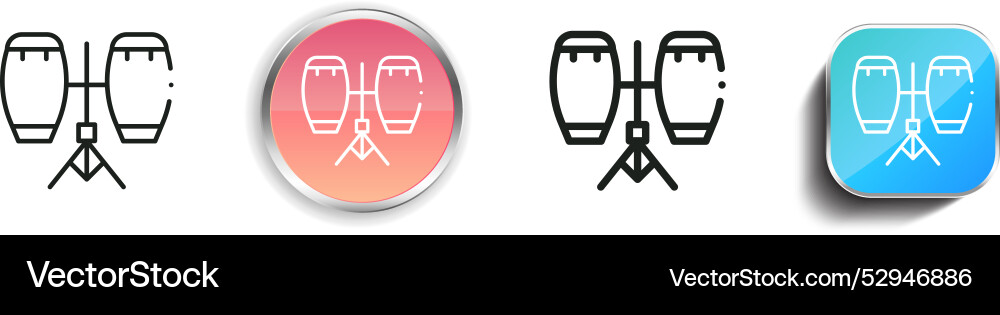 Conga icon thin linear regular and button style vector image