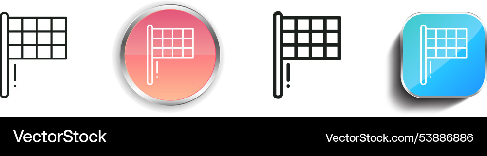 Flag icon thin linear regular and button style Flag icon thin linear regular and button style Vector Image