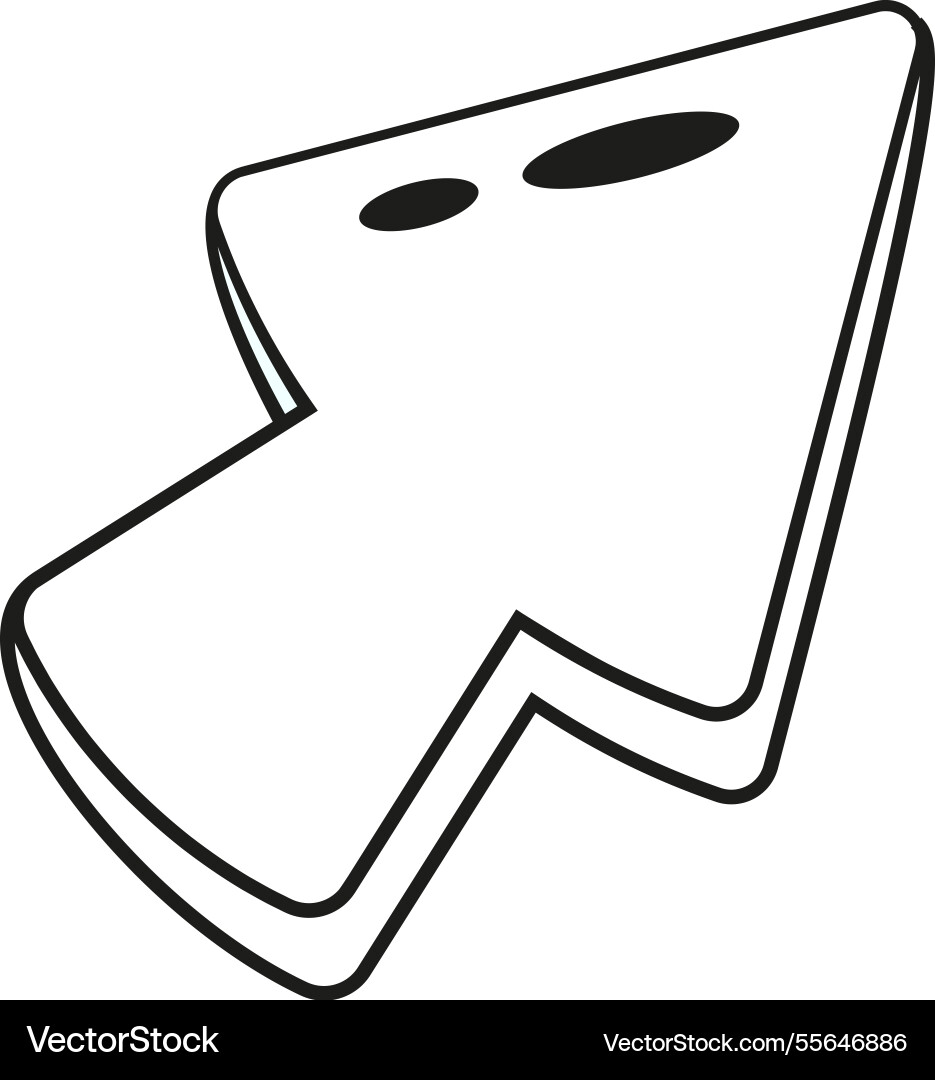 Game cursor pointer black-and-white Vector Image