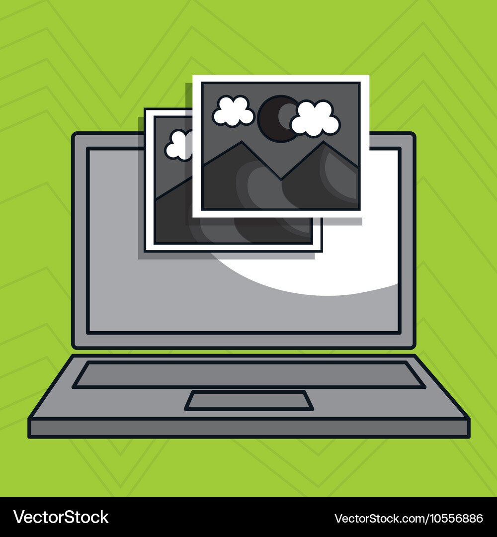 Laptop computer data icon Vector Image