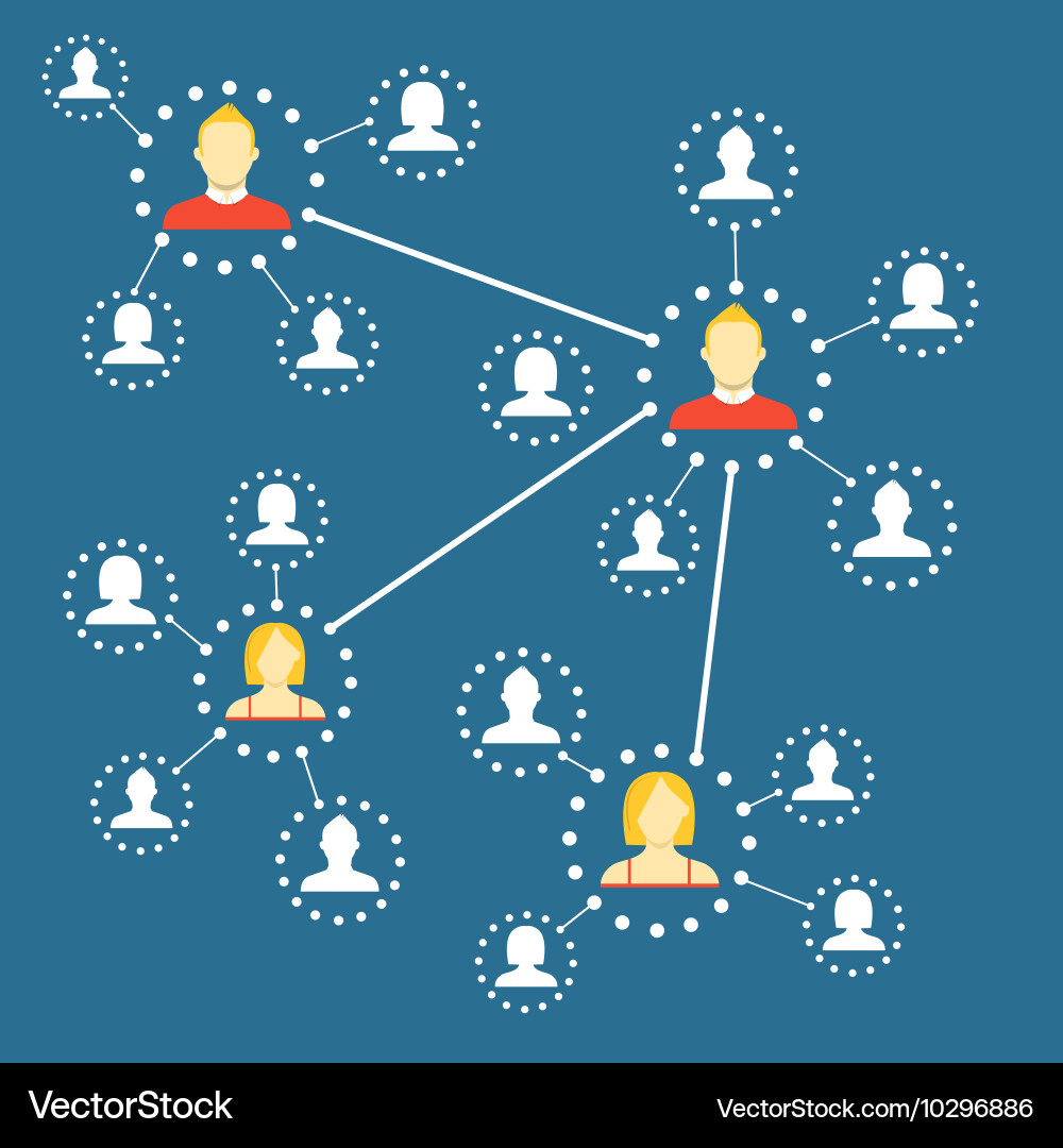 Modern web media network scheme flat design vector image