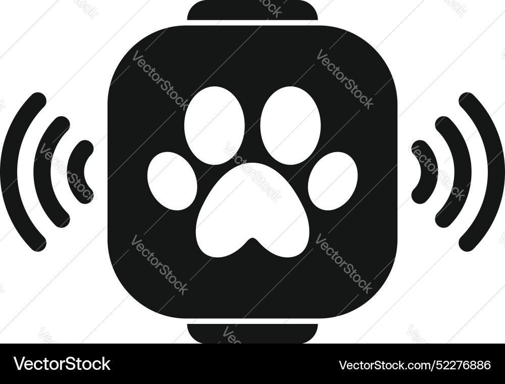 Smart dog tracker sending location signal Smart dog tracker sending location signal Vector Image