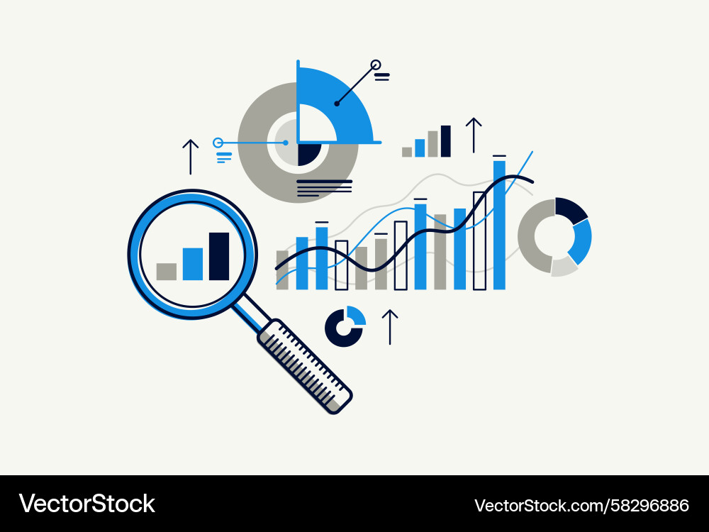 Statistics Charts and Graph Vector Image