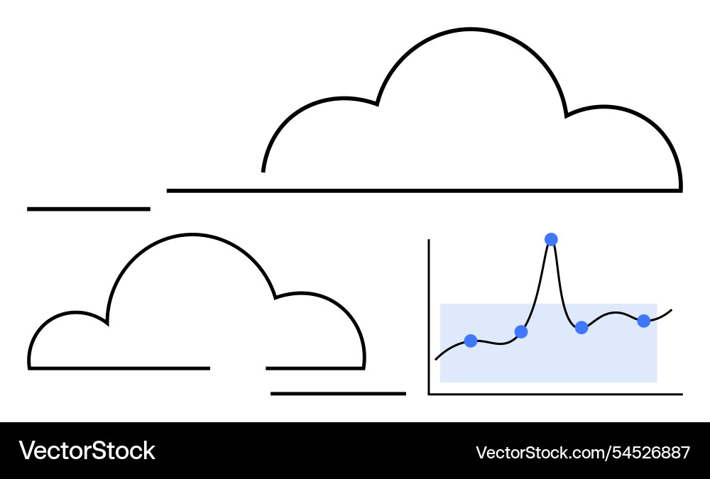Abstract cloud forms with graph - merging nature Abstract cloud forms with graph - merging nature vector image