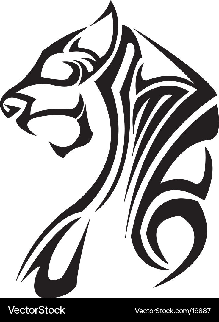 Chinese Tribal Lion Tattoo vector image