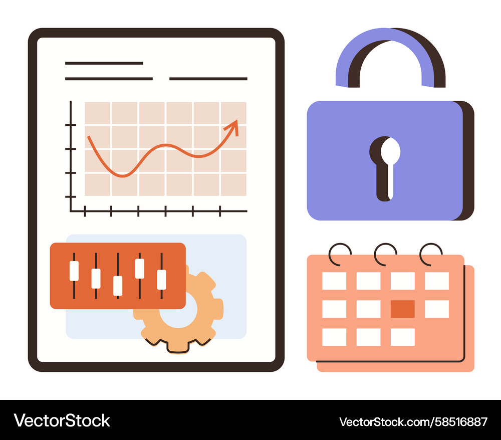 Data Analysis & Security Chart Vector Image