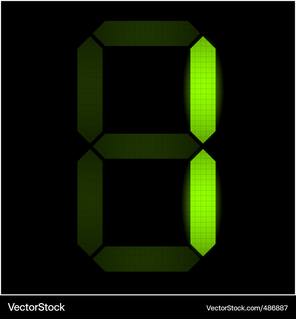 Digital Number One Display vector image