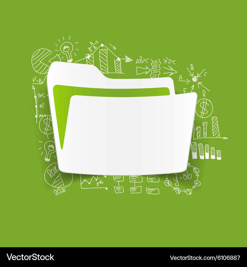 Drawing business formulas folder Vector Image