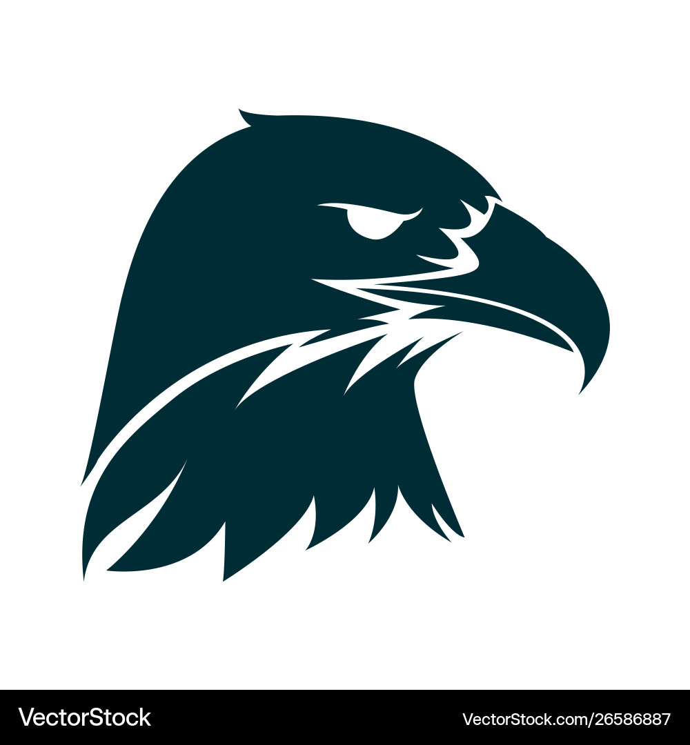 Eagle head silhouette logo design vector image