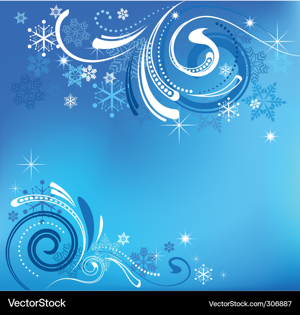 Elegant Swirl Snowflake Background vector image