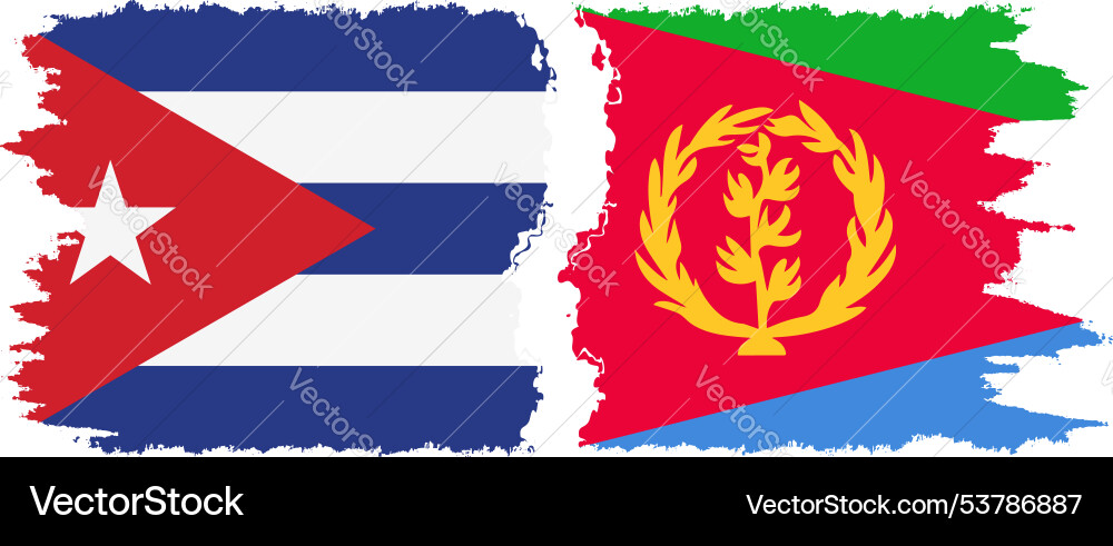 Eritrea and cuba grunge flags connection Eritrea and cuba grunge flags connection Vector Image