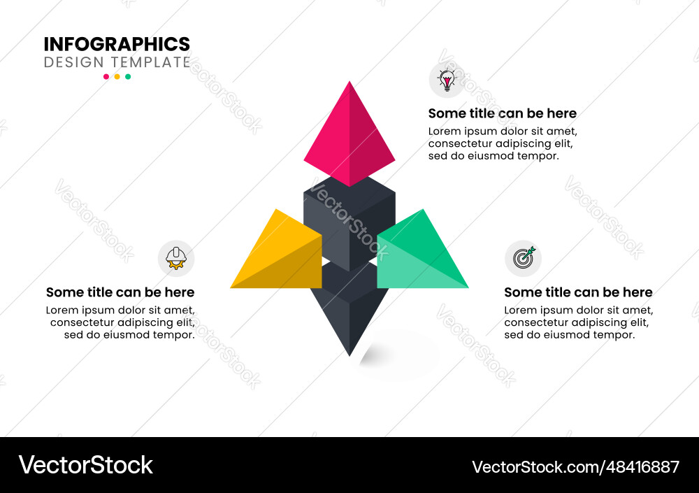 Infographic template abstract 3d object with 3 Infographic template abstract 3d object with 3 vector image
