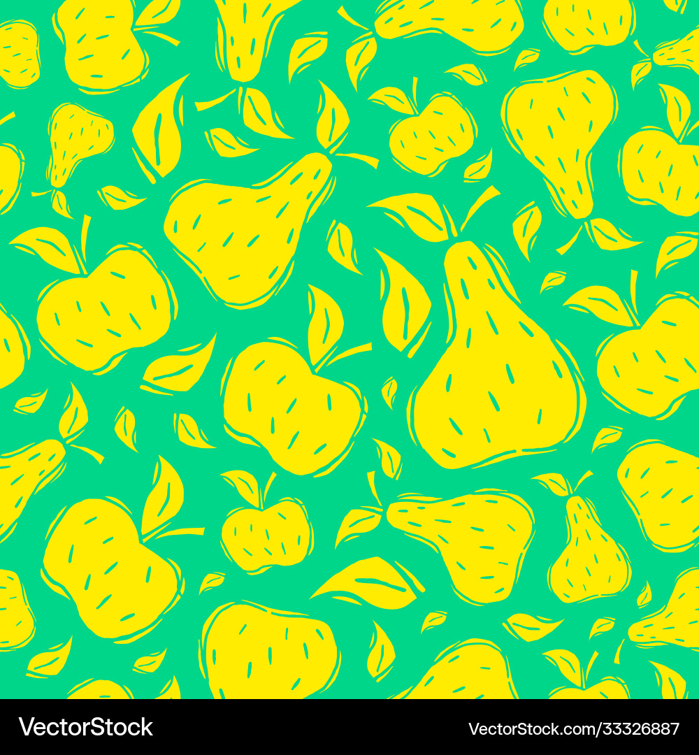Pears and apple seamless pattern Pears and apple seamless pattern vector image