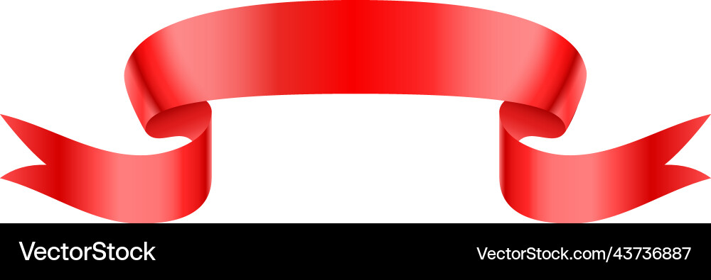 Red ribbon banner blank title scroll mockup Vector Image