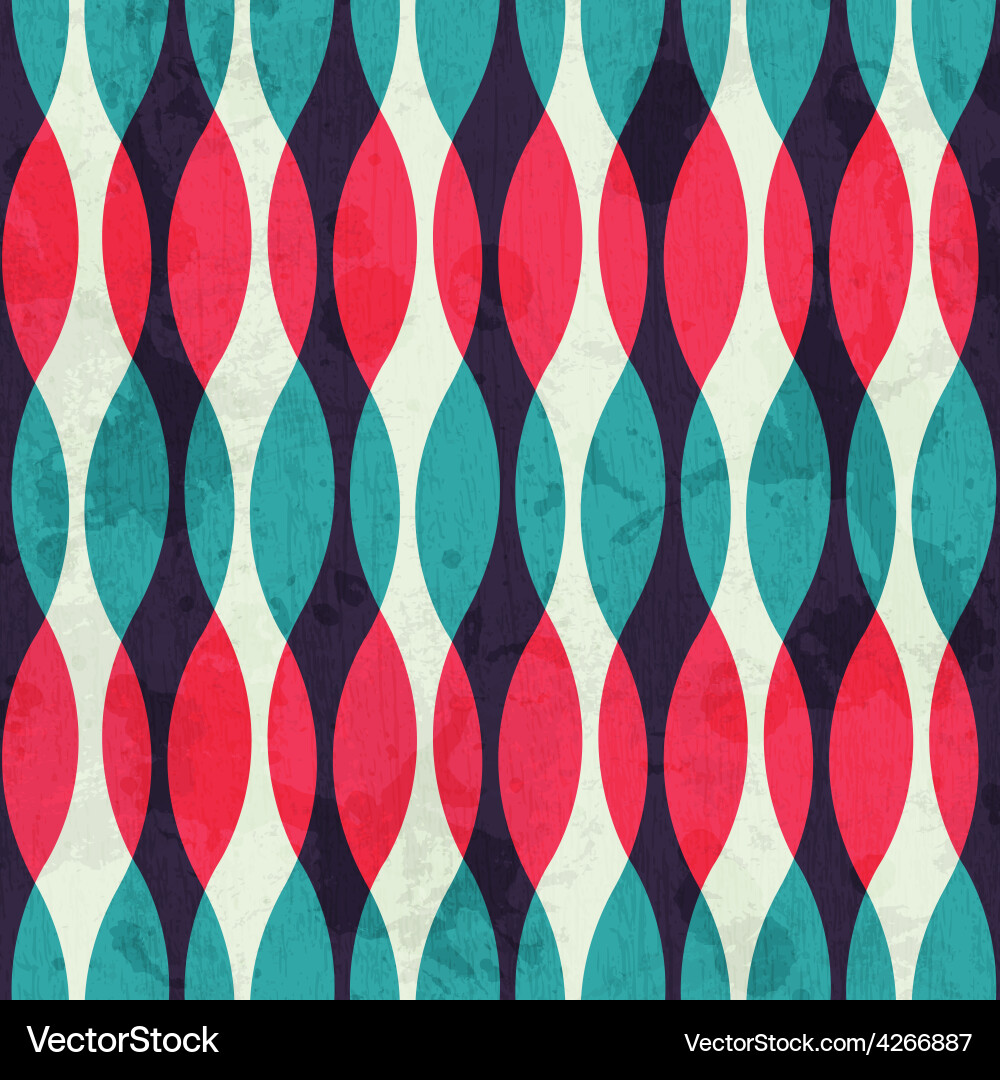 Retro Curves Pattern - Geometric Texture vector image