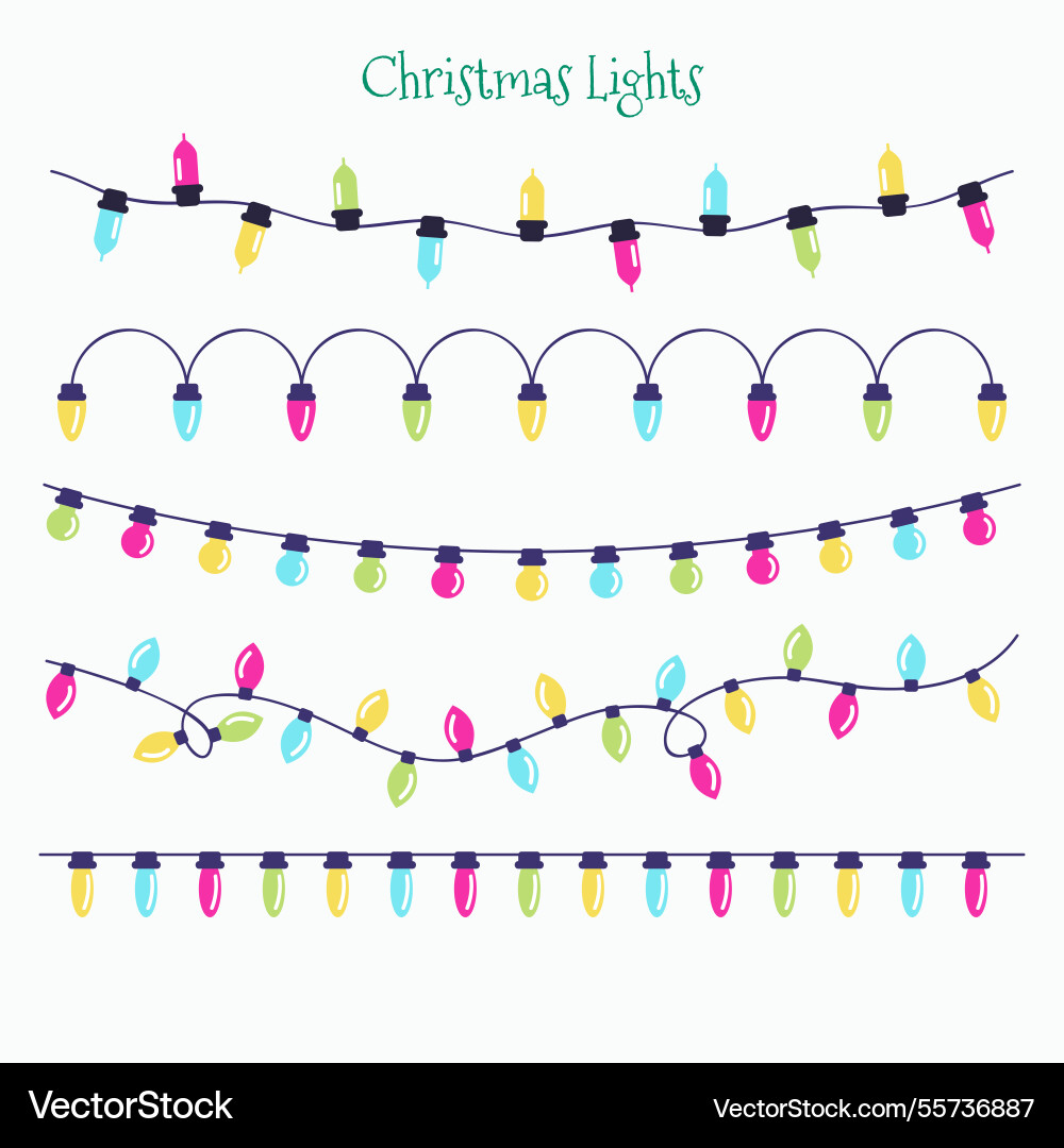 Several lights string in flat design Vector Image
