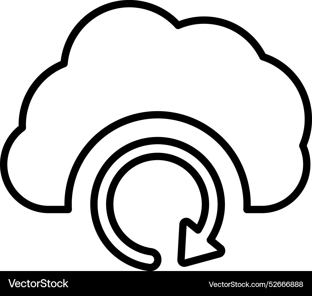 Backup cloud time machine icon outline Vector Image