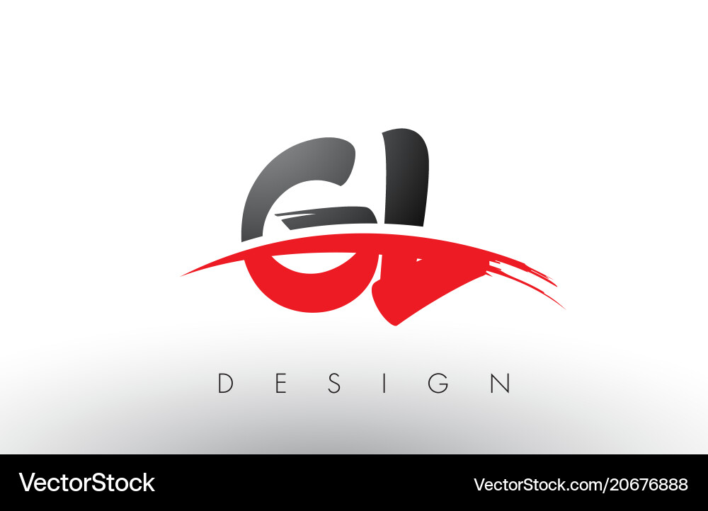Brush Letter 'GL' Logo Vector Image