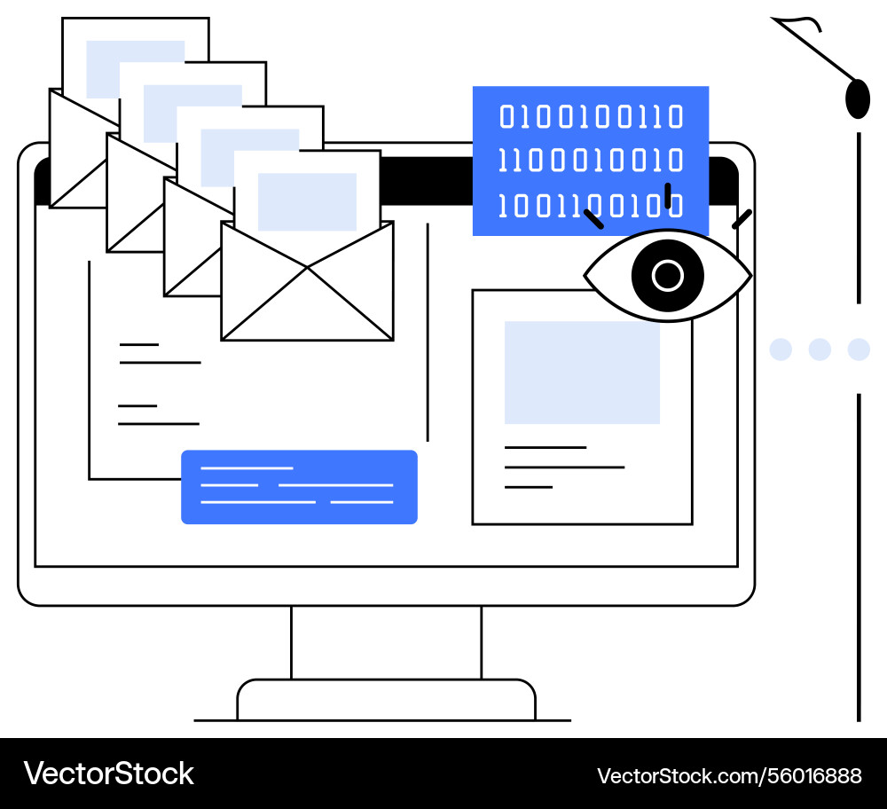 Data security and email communication monitoring Vector Image