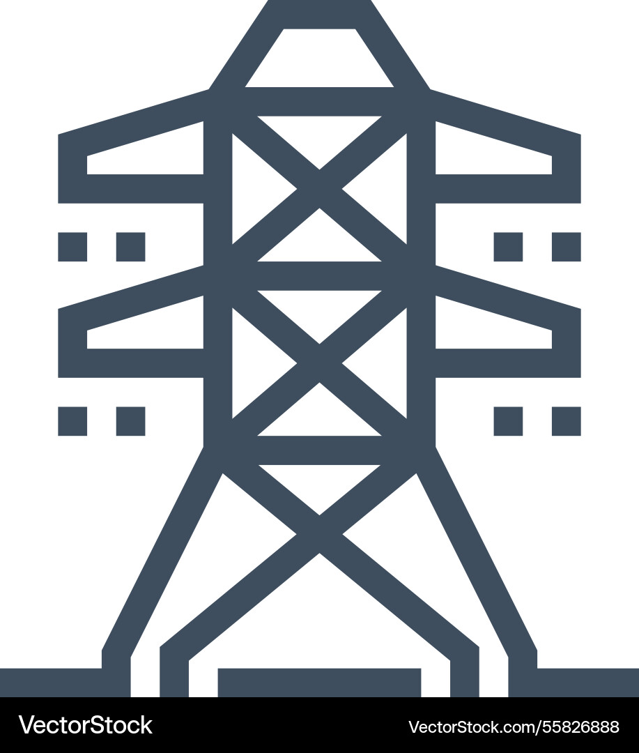 Elektrizität Turm flache Linie Web-Ikone Konzept Elektrizität Turm flache Linie Web-Ikone Konzept vektorbild