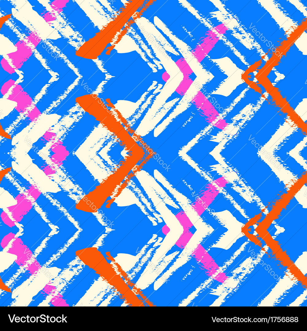 Hand drawn pattern with brushed zigzag line Vector Image