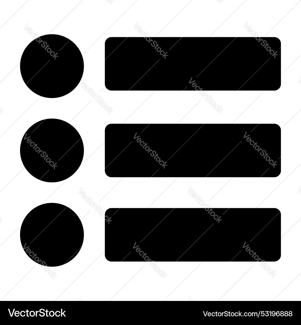 Menu list icon isolated on white background Vector Image