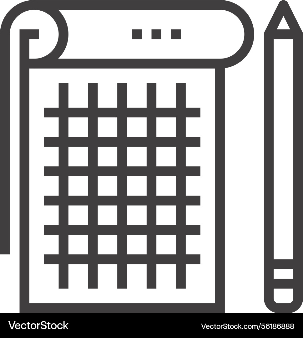 Notebook flat line web icon Notebook flat line web icon vector image