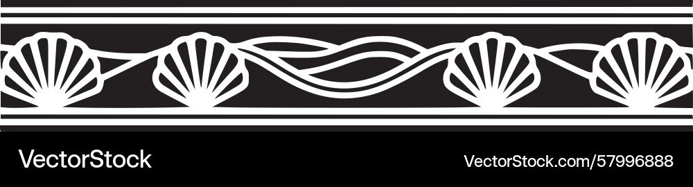 Oceanic Border - Seashell Motif Vector Image